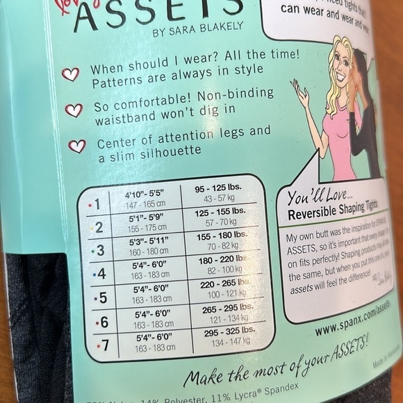 Love your assets flipside diamond tights reversible shaping black size 2X plus - Picture 5 of 6